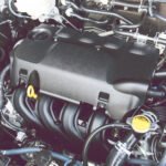 Close up detail of car engine